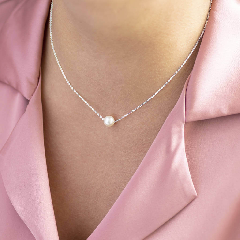 Joy by Corrine Smith Floating Pearl Halskette Perle Gold Silber