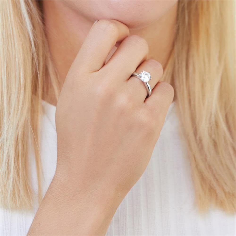 JEWLIX Solitärring 925 Silber Zirkonia Größe 54