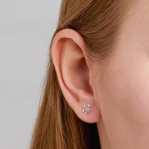 JEWLIX Ohrstecker Schneeflocke 925er Silber Damen
