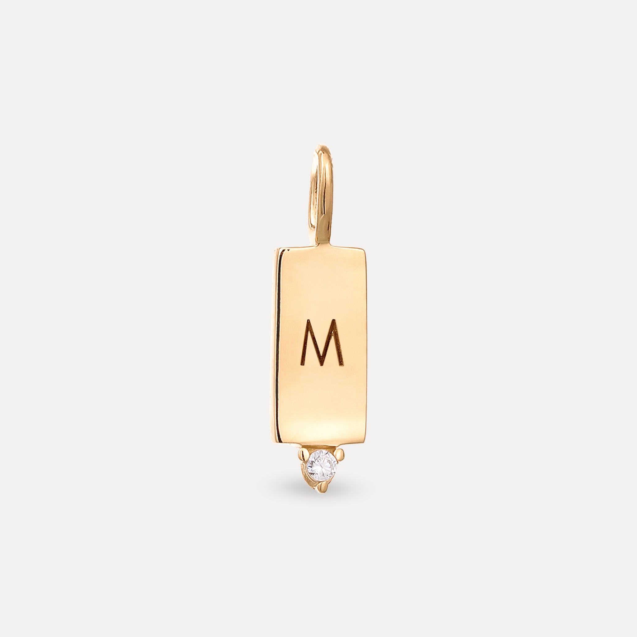 Stilnest Brick Tag Anhänger 585 Gold Saphir gravierbar
