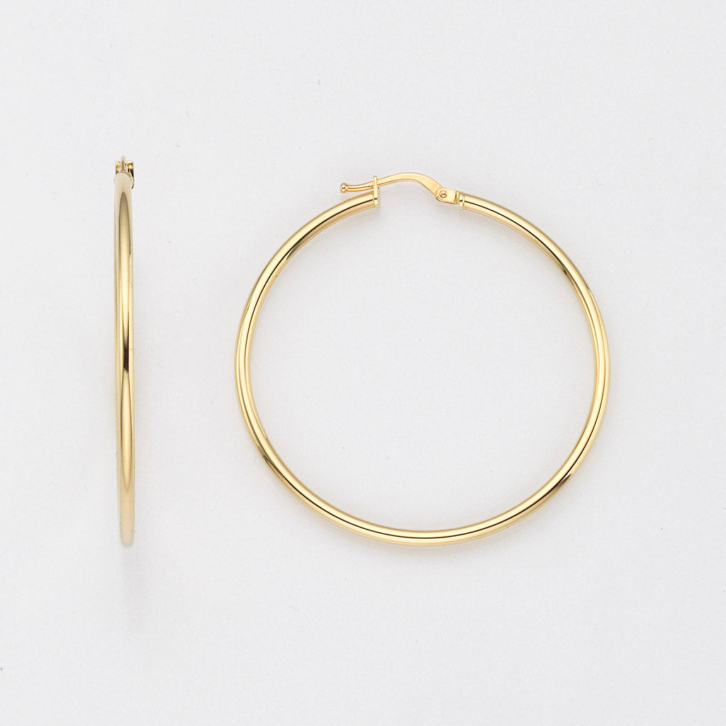 Eugen Rühle Creolen 2mm Ø40mm Ohrringe 585 Gelbgold