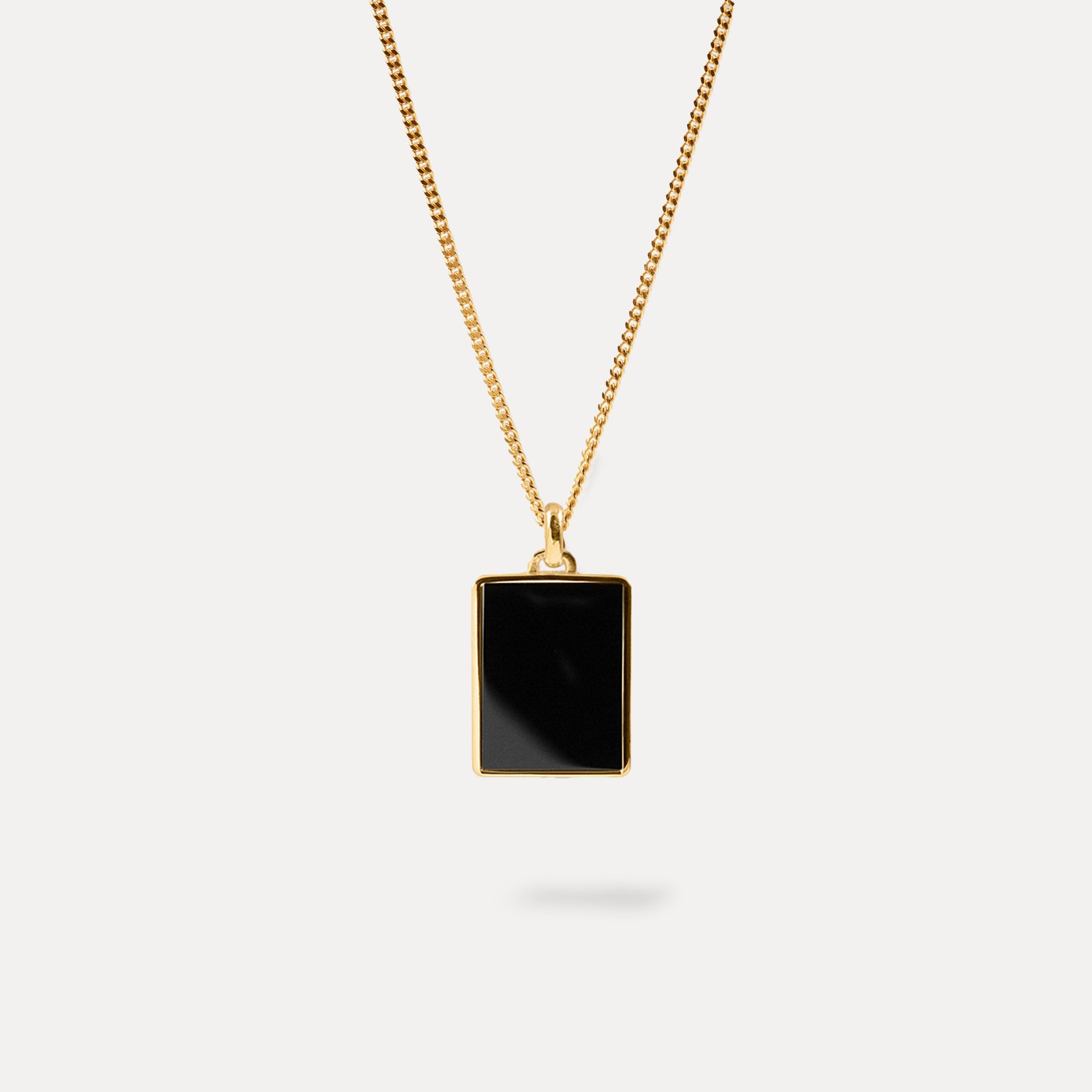 Stilnest Indefinable Onyx Tag Halskette 925 Silber 45cm Onyx