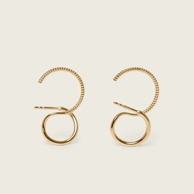 Stilnest Snake Tail Double Ear Climbers Ohrringe 585 Gold 2in1