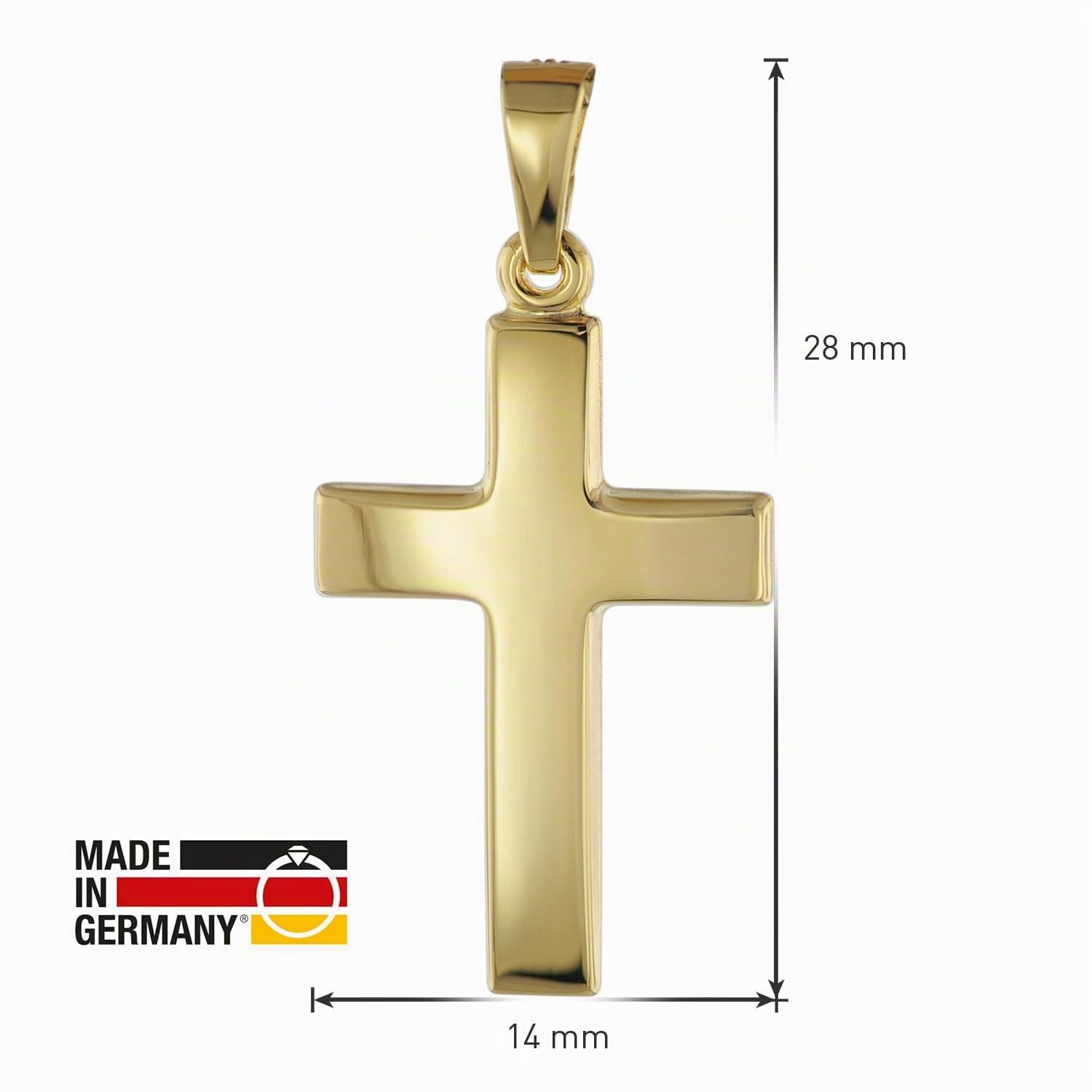 trendor Anhänger Kreuz 08610 Gold 585 21 mm