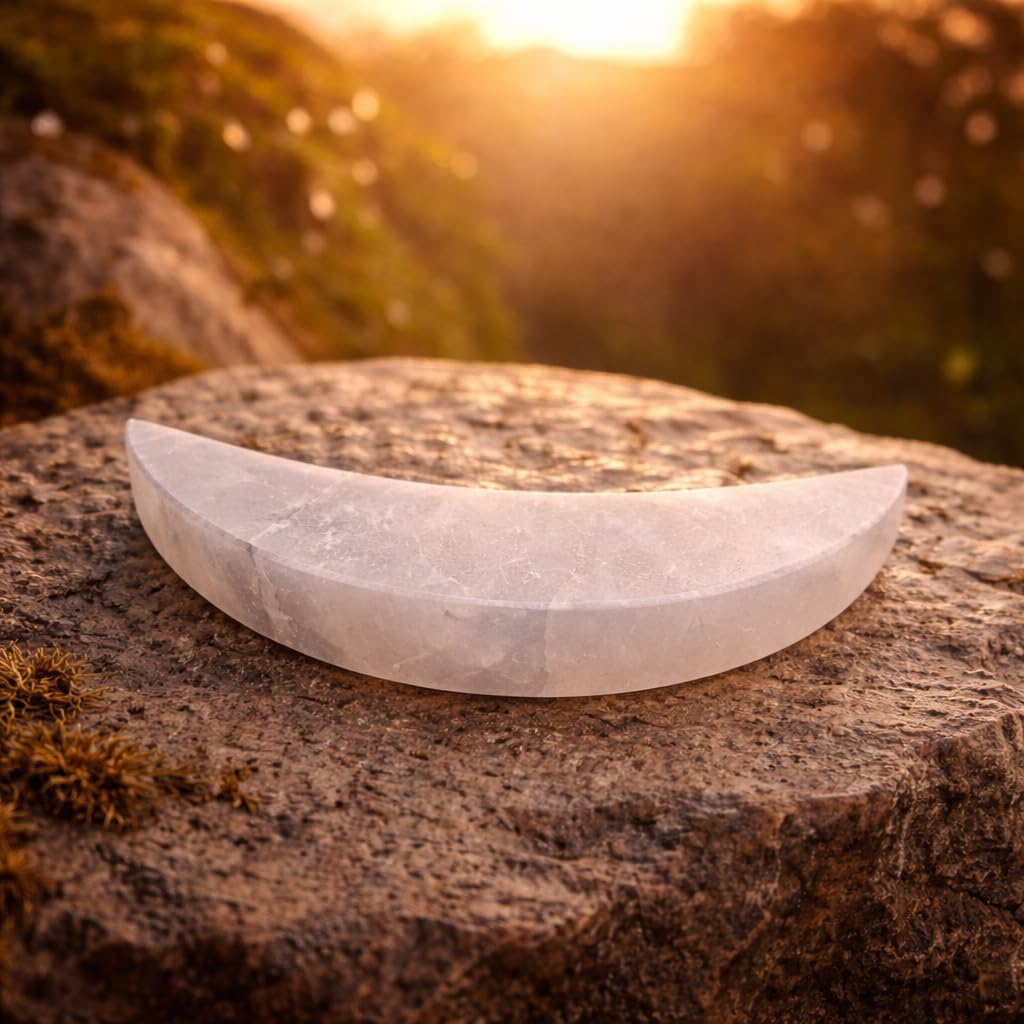 NKlaus Healing Crystals Selenit Mond Ladeplatte 8,5cm