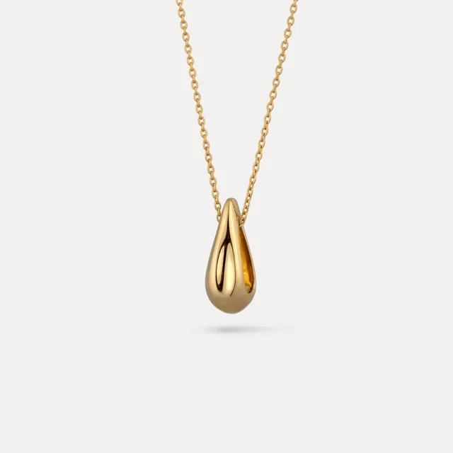 Stilnest Drop Anhänger Gold Vermeil Tropfen 925 Silber