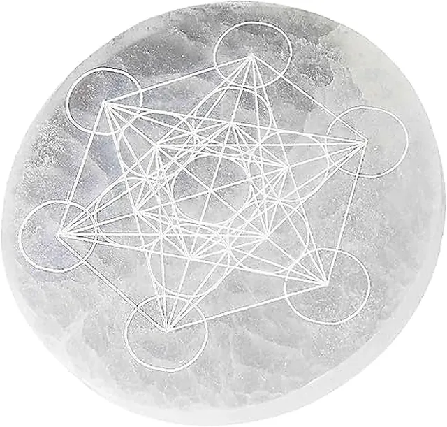 NKlaus Healing Crystals Selenit Ladeplatte Metatron 12cm