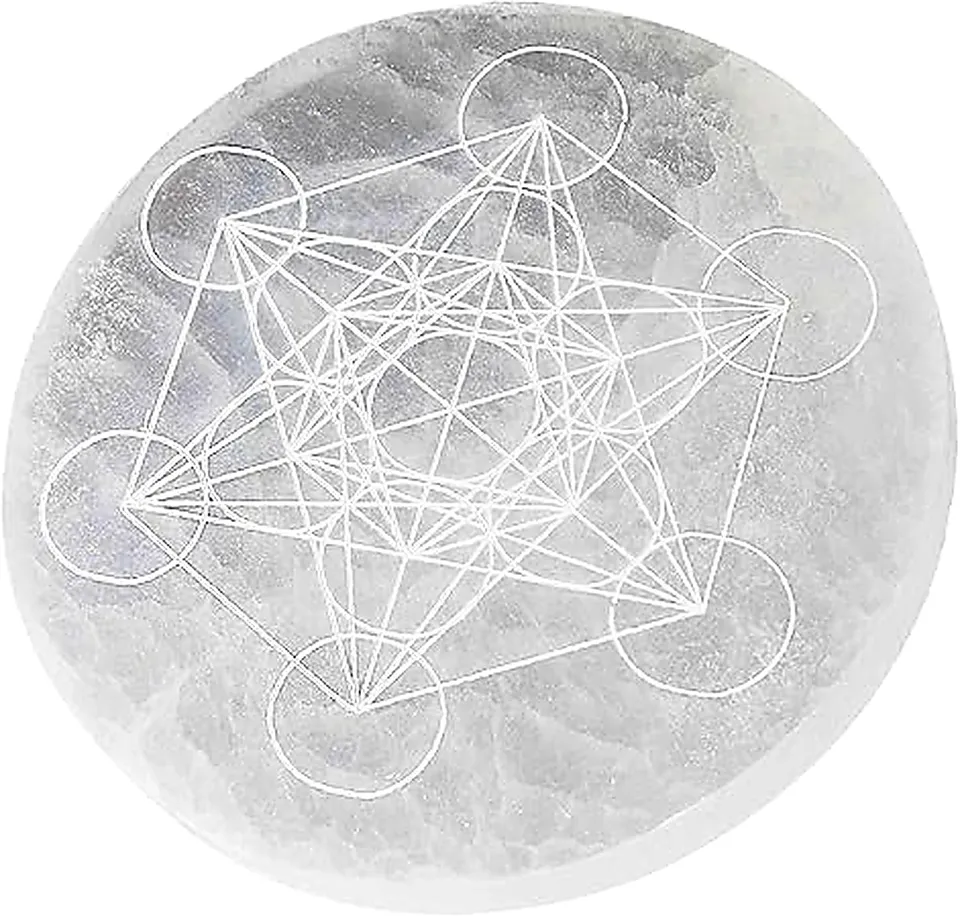 NKlaus Healing Crystals Selenit Ladeplatte Metatron 12cm