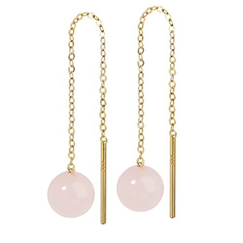 NKlaus Jewellery Durchzieher-Ohrringe 333 Gold Malachit 6 mm