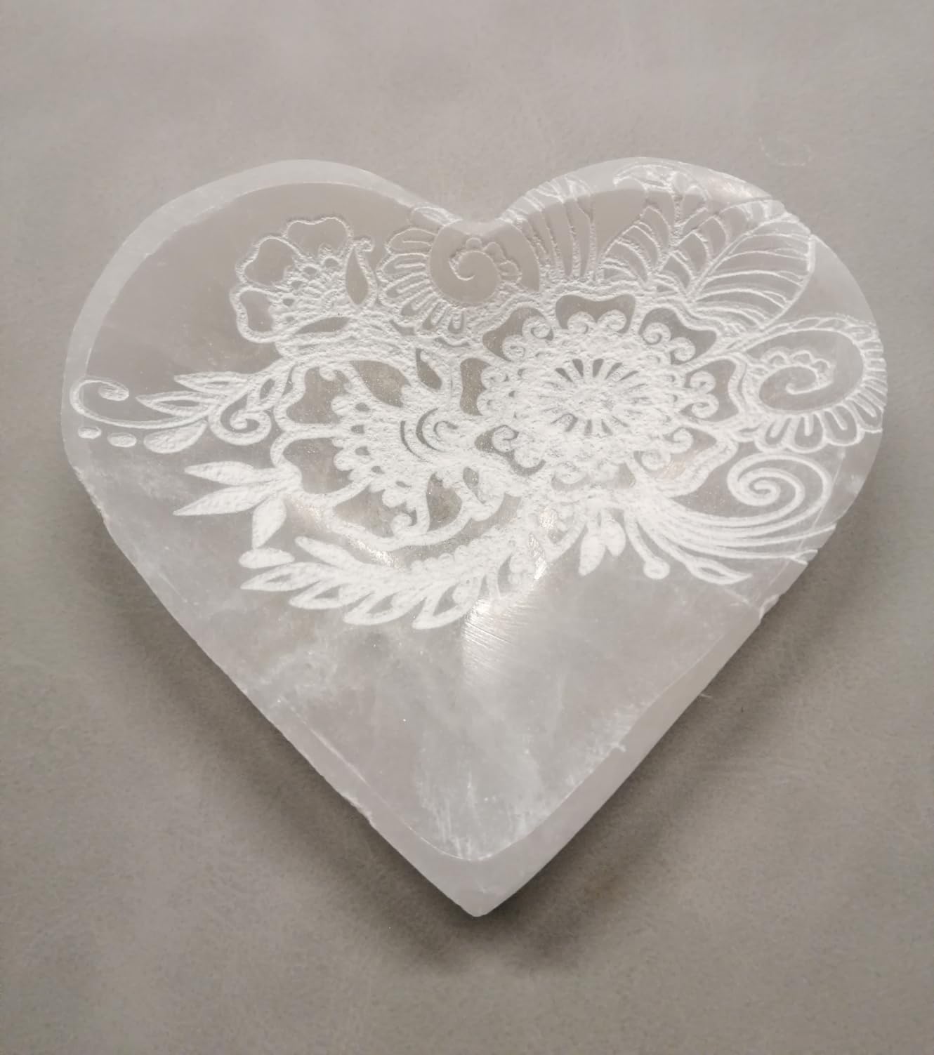 NKlaus Healing Crystals Selenit Herz Ladeschale 10 cm 1 Stück
