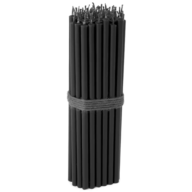 NKlaus Candles Stabkerzen schwarz 16 cm 50 Stück Paraffin