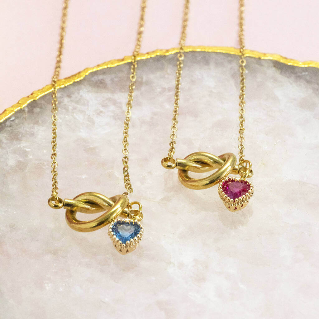 Joy by Corrine Smith Friendship Knot Halskette Gold Herz
