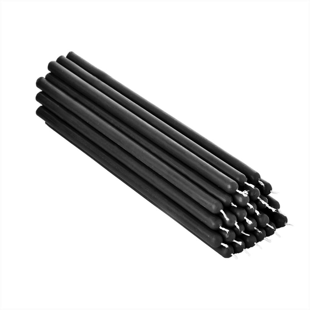 NKlaus Candles Bienenwachs Tafelkerzen 12cm 25 Stück schwarz