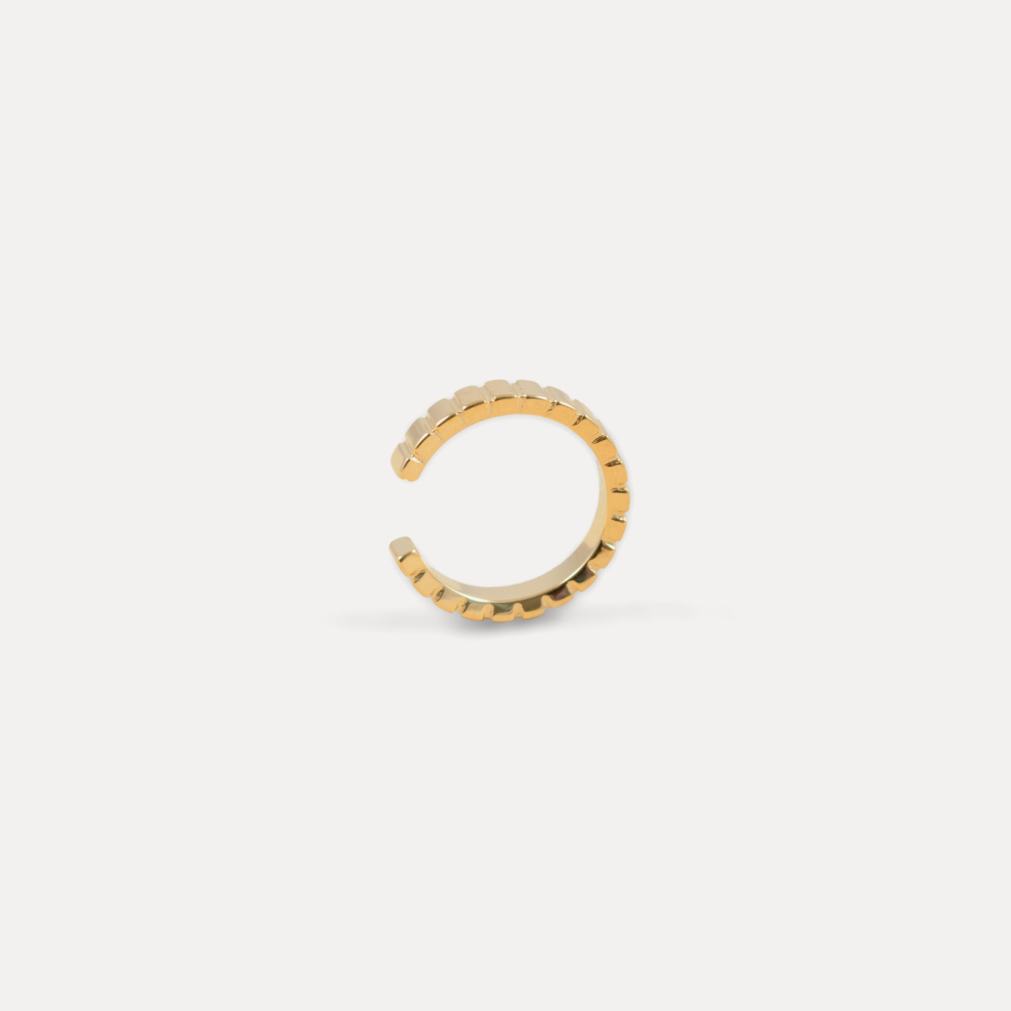 Stilnest Ridged Ear Cuff Ohrringe 24k Gold Vermeil 3 mm