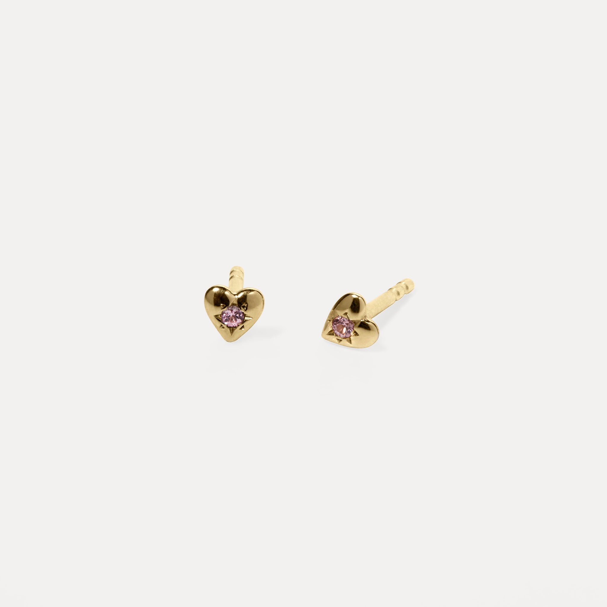 Stilnest Rosa Turmalin Heart Ohrstecker 585 Gold Edelstein