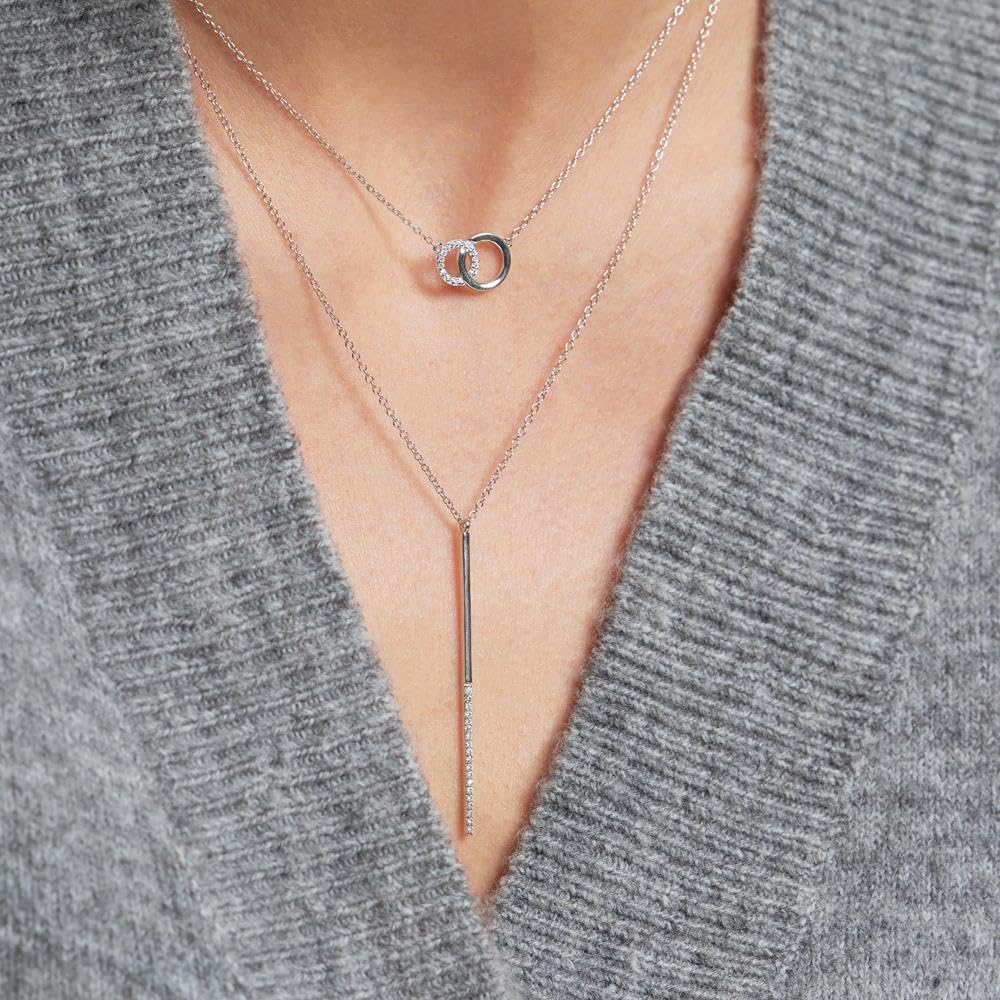JEWLIX Ketten mit Anhänger SN0360 Halskette Silber mit Zirkonia
