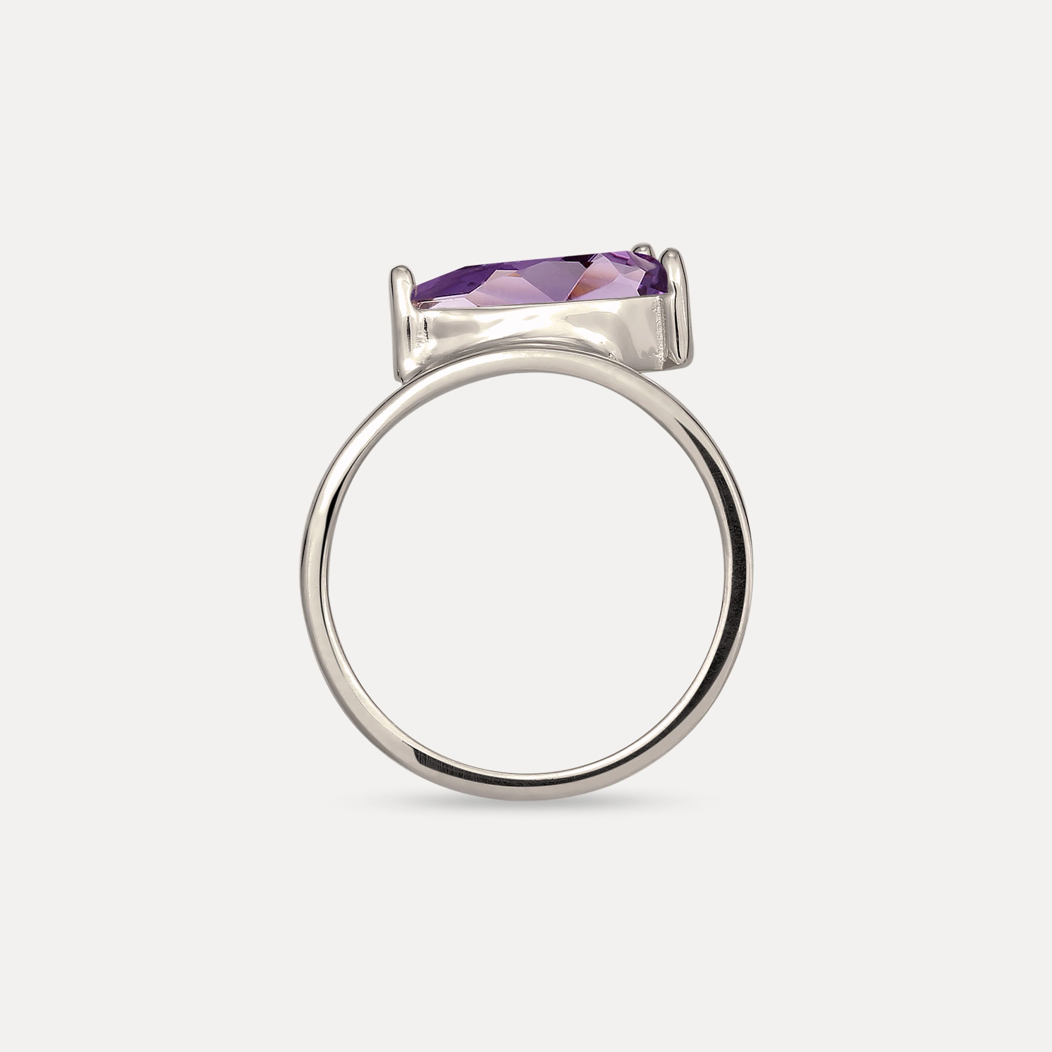 Stilnest Amethyst Balance Drop Ring Vermeil Gr.56