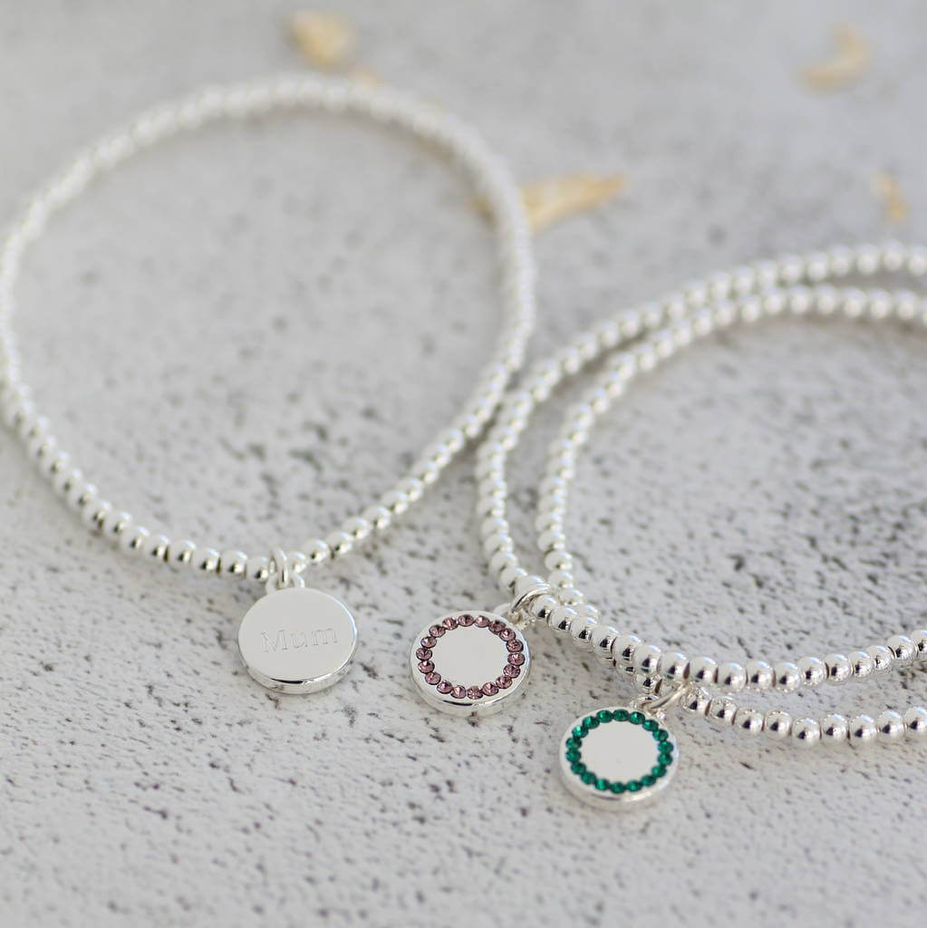 Joy by Corrine Smith Birthstone Armband Silber Stretch mit Stein