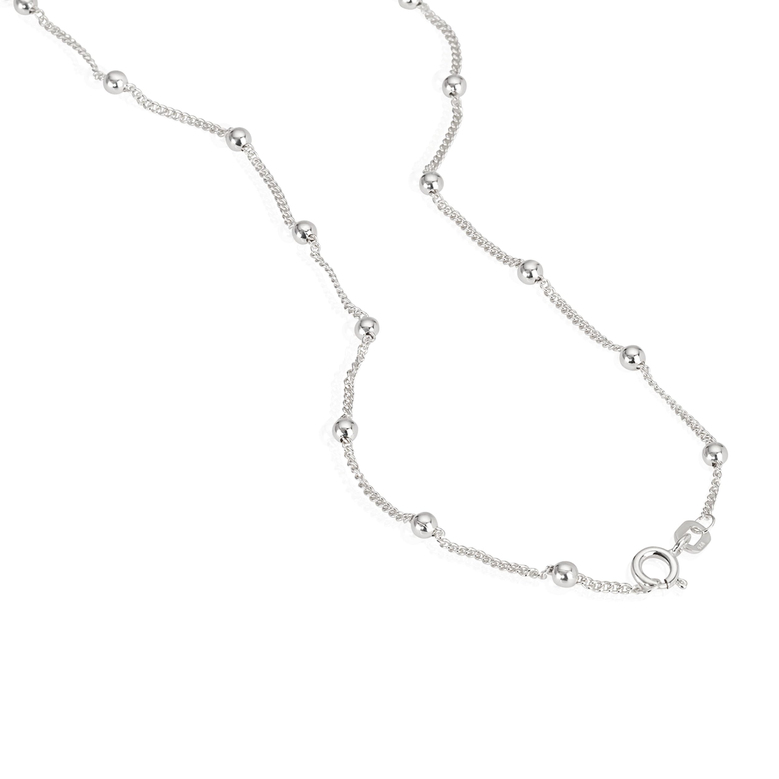 NKlaus Jewellery Panzerkette Kugeln 925 Silber Halskette 42cm