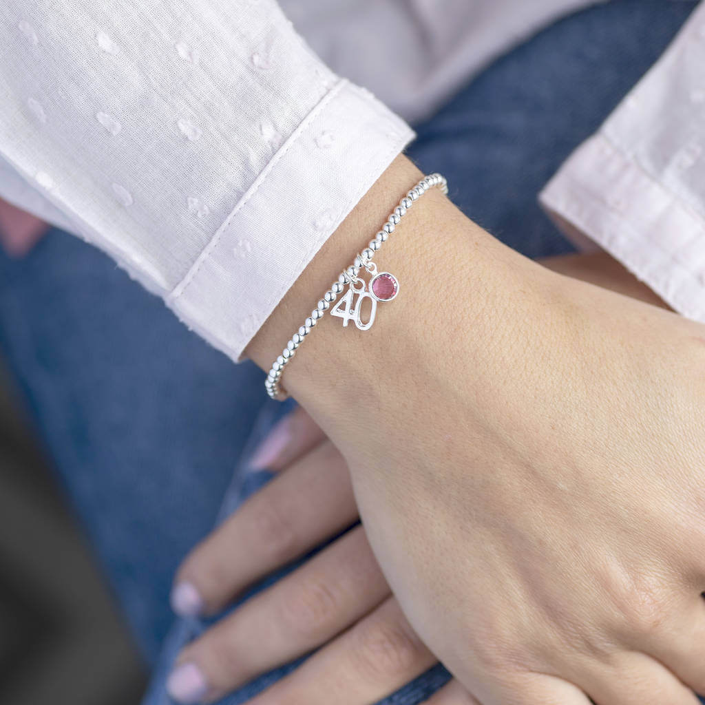 JOY by Corrine Smith 40th Birthday Armband Silber Geburtsstein