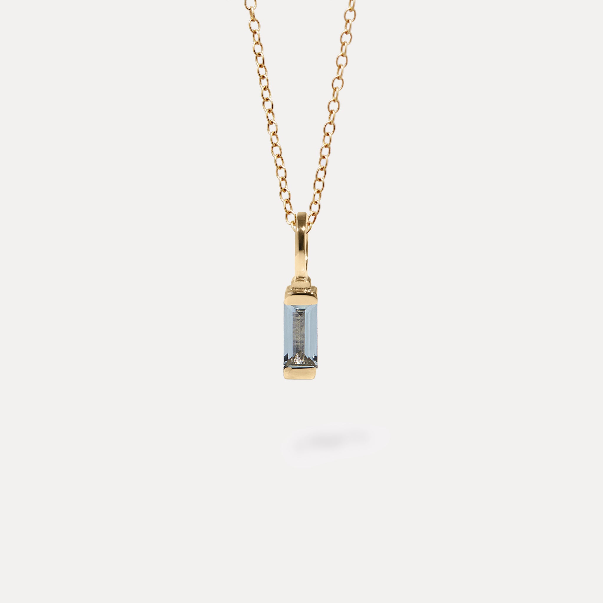Stilnest Aquamarin Retro Kette 585 Gold 14k 45cm
