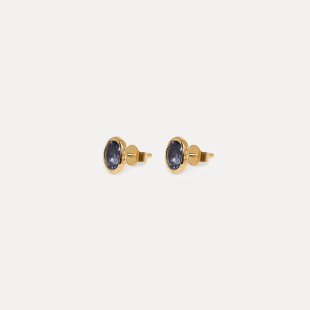 Stilnest Violet Fizz Ohrstecker Iolith 24k Gold Vermeil