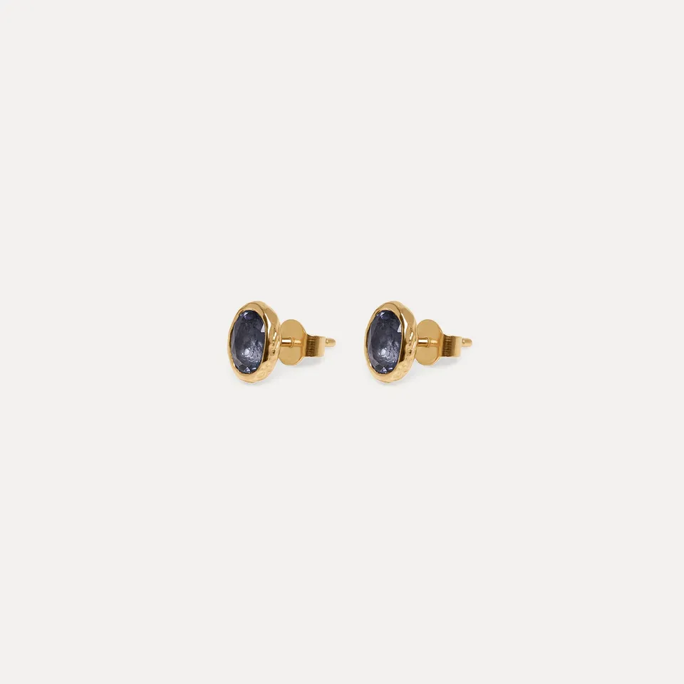 Stilnest Violet Fizz Ohrstecker Iolith 24k Gold Vermeil