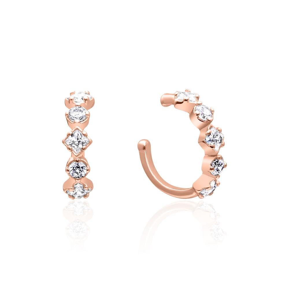 JEWLIX Ohrklemmen Ear Cuff Rosé Silber Zirkonia Paar