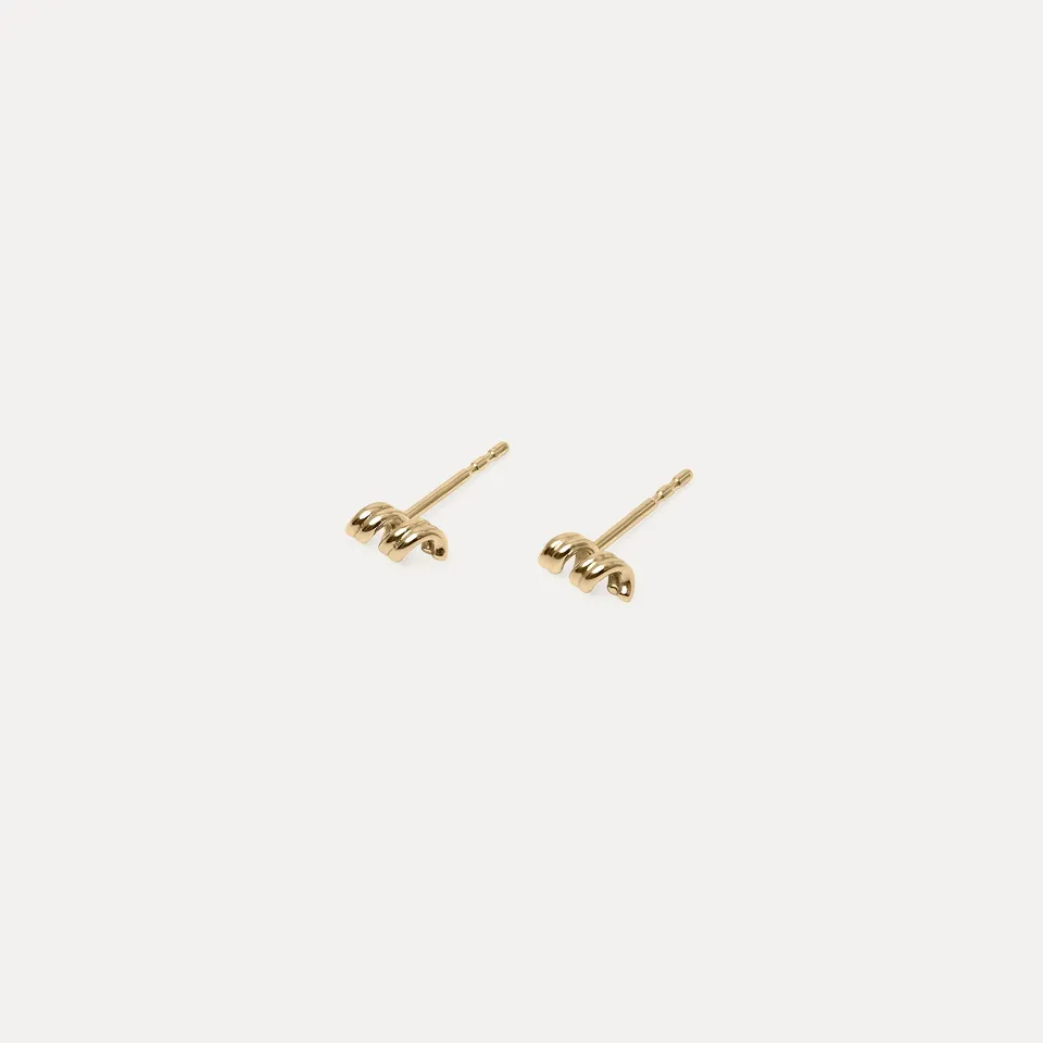Stilnest Spiral Ohrstecker 585 Gold Ohrringe 14k Massivgold