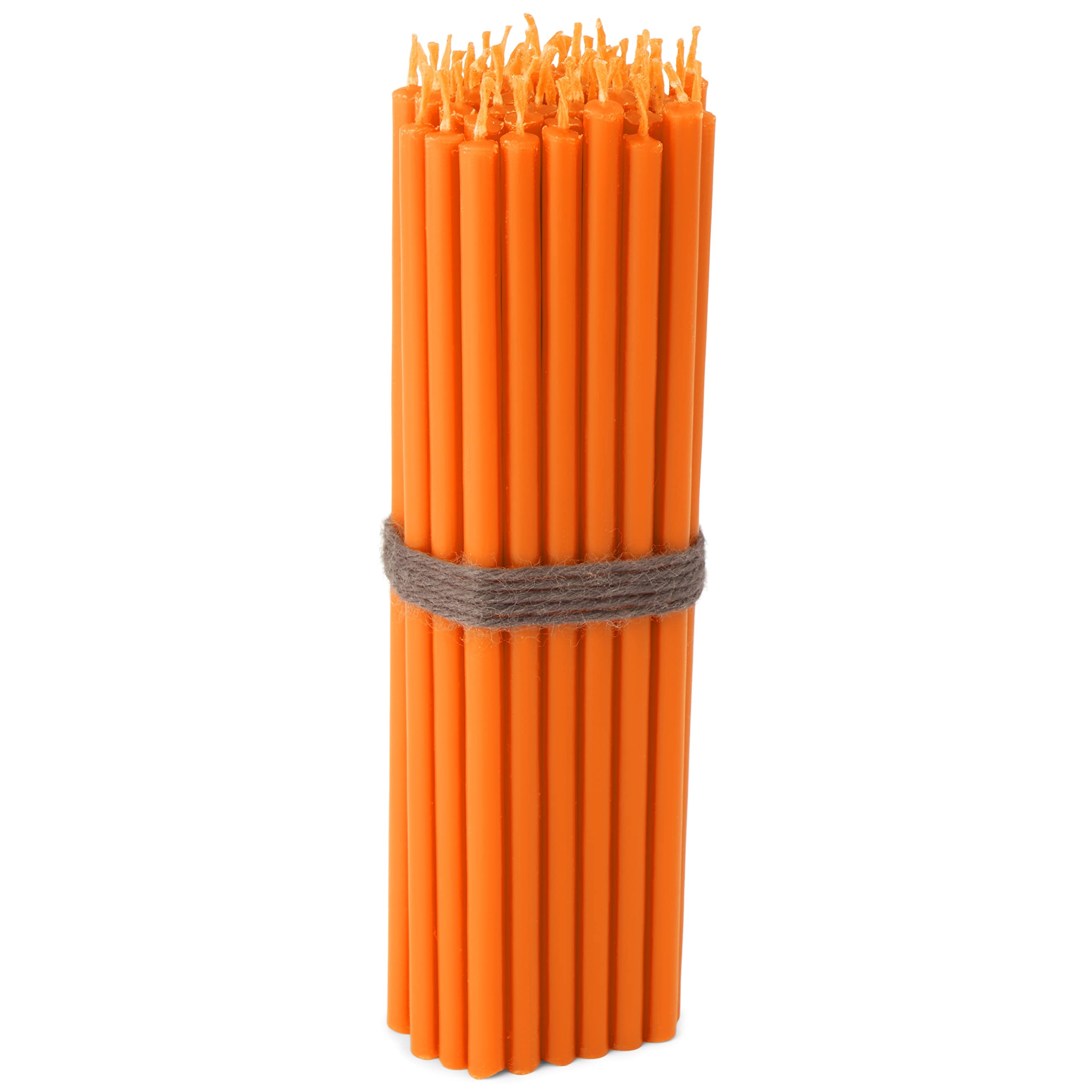NKlaus CANDLES Stabkerzen orange 50 Stück 16cm Paraffin