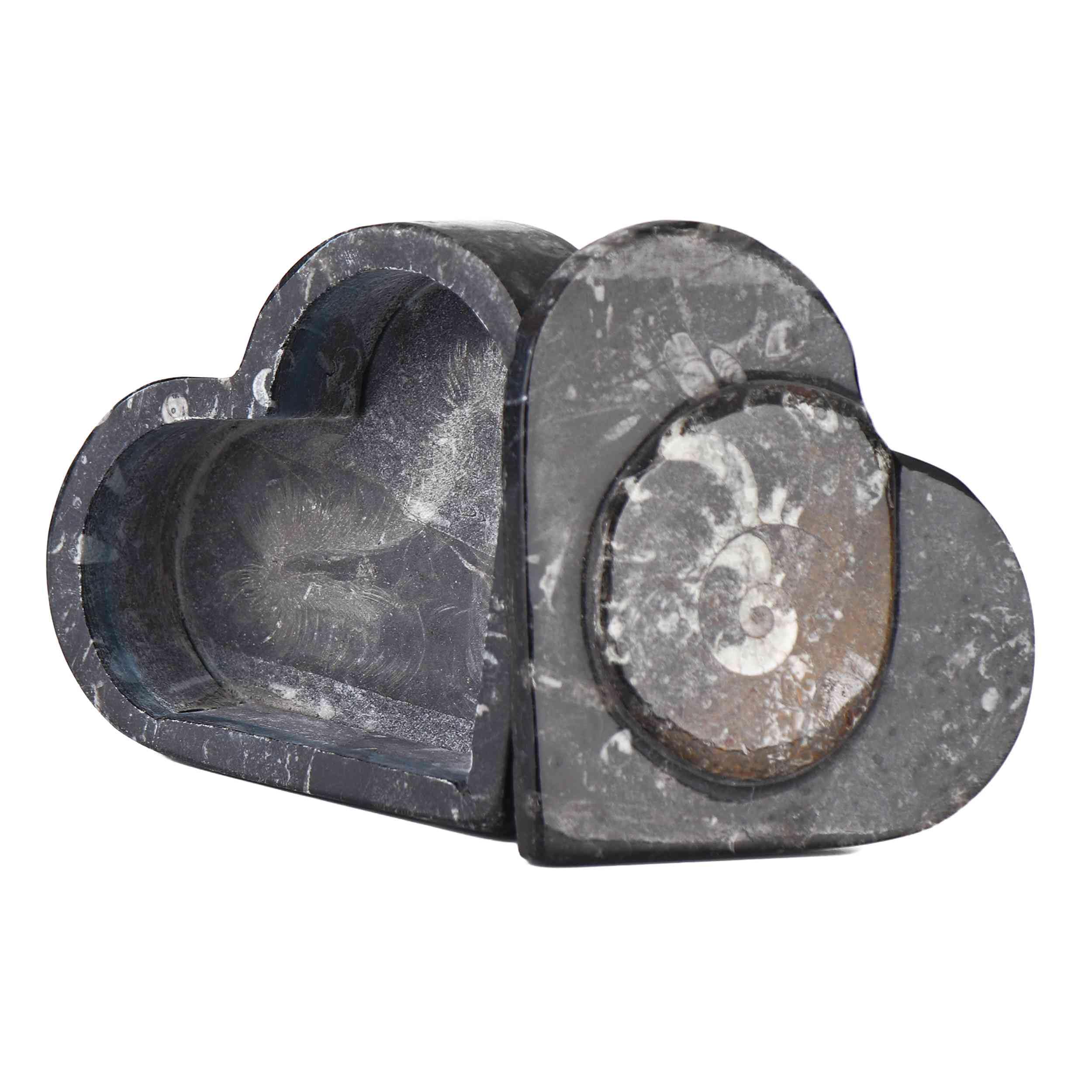 NKlaus Healing Crystals Orthoceras Herz Schmuckkästchen 9x10cm