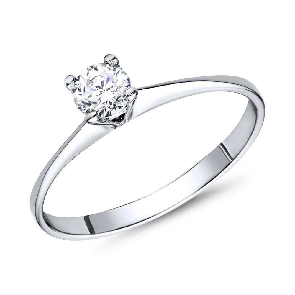 JEWLIX VR0011 Verlobungsring 925 Silber Zirkonia 4 mm
