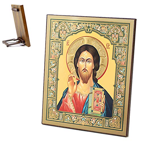 NKlaus Religious Icons Jesus Christus Pantokrator Ikone Holz 15x18