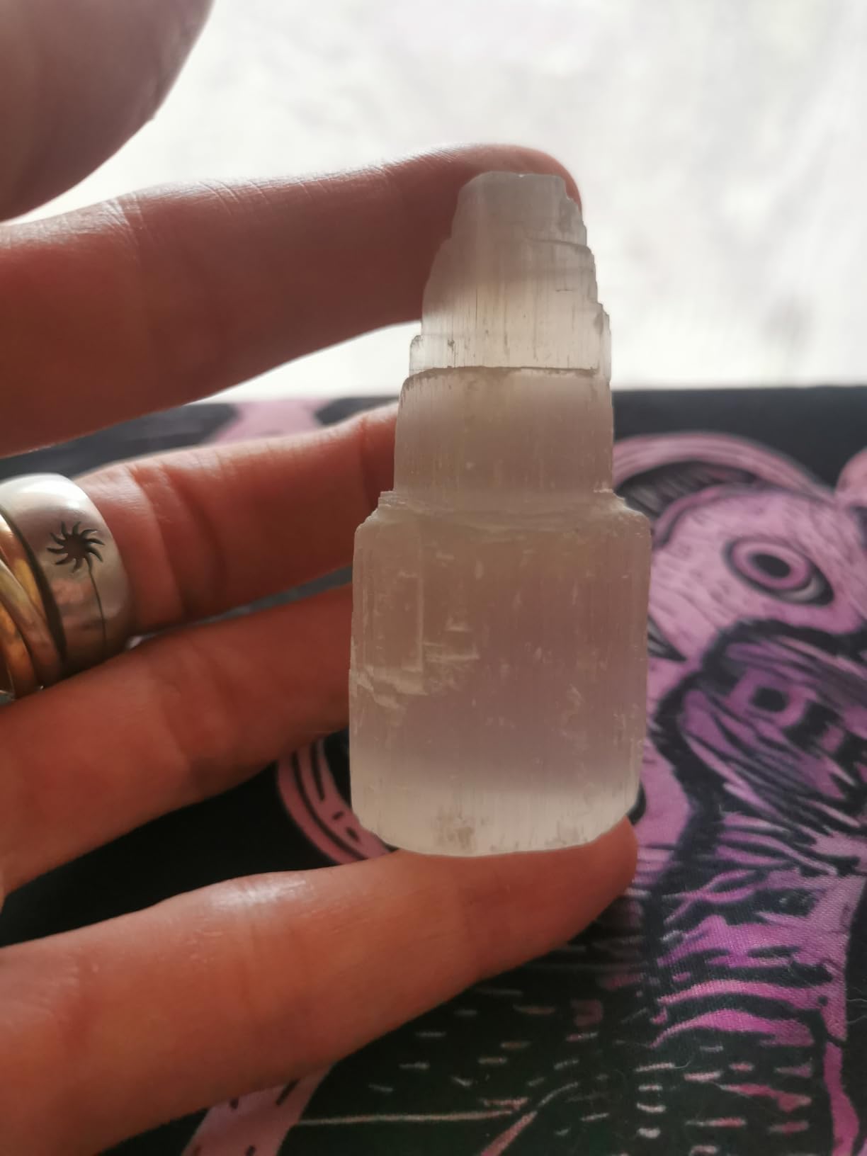 NKlaus Healing Crystals Selenit Turm Eisberg 6 cm 1 Stück weiß