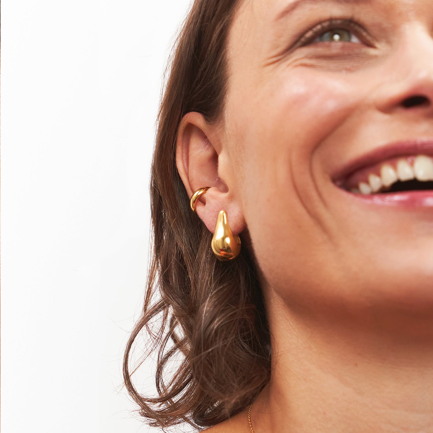 Stilnest Mom Band Ear Cuff 585 Gold 14k Massivgold
