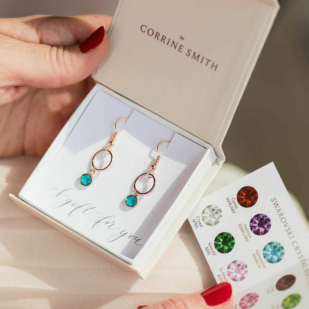Joy by Corrine Smith Rose Gold Circle Ohrringe Roségold Edelstein