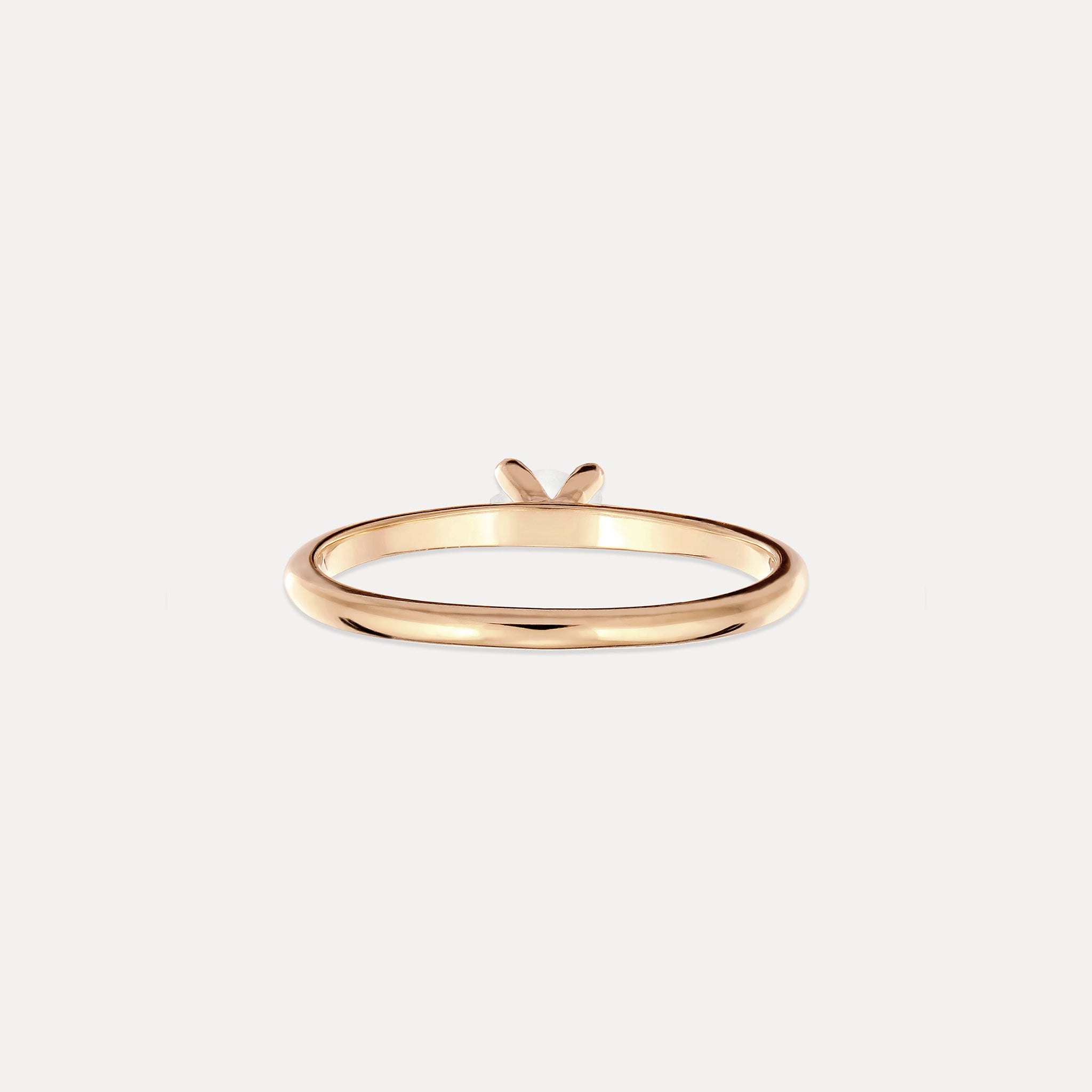 Stilnest Solitär Mondstein Ring 585 Gold Rund 54