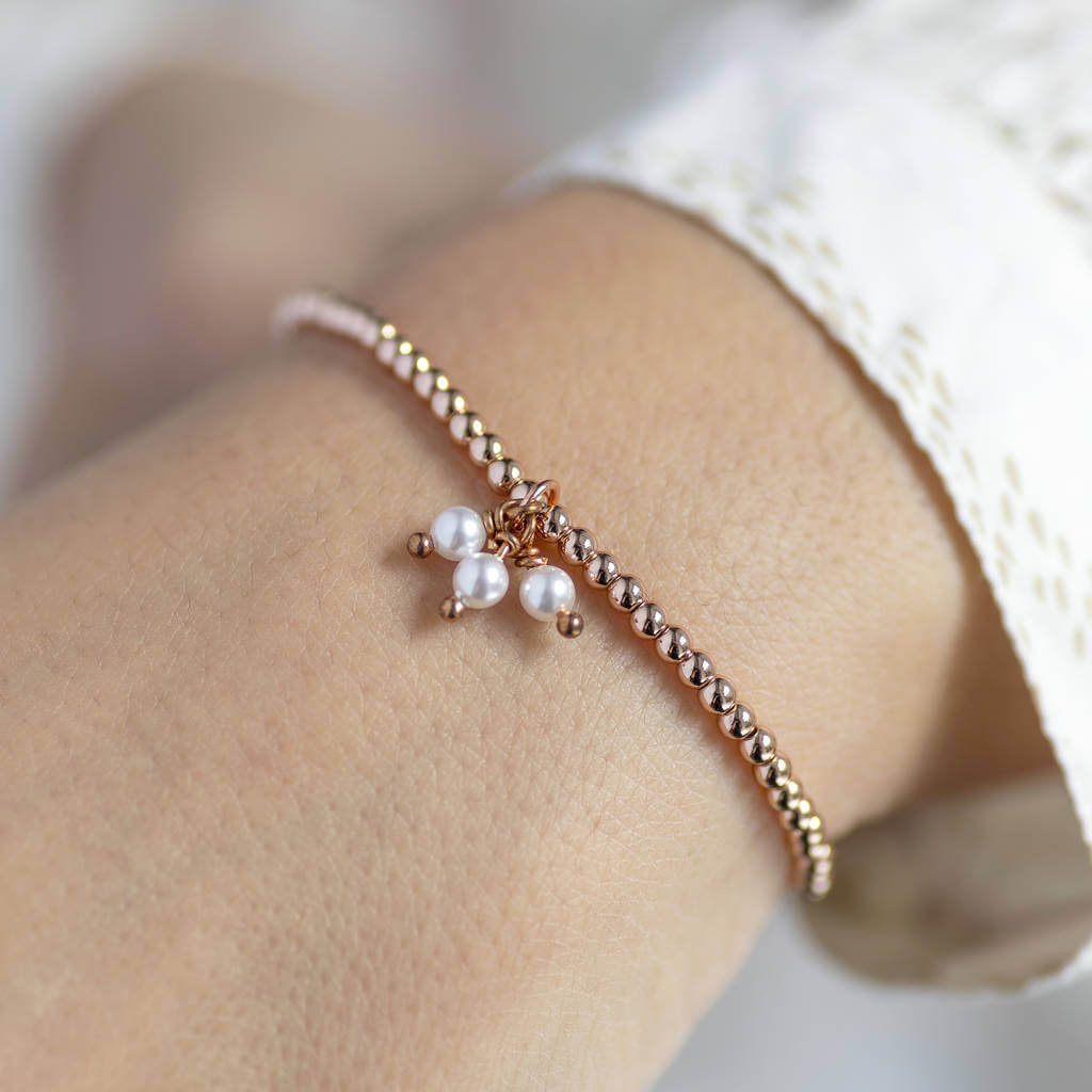 Joy by Corrine Smith 30th Birthday Perlenarmband Gold dehnbar