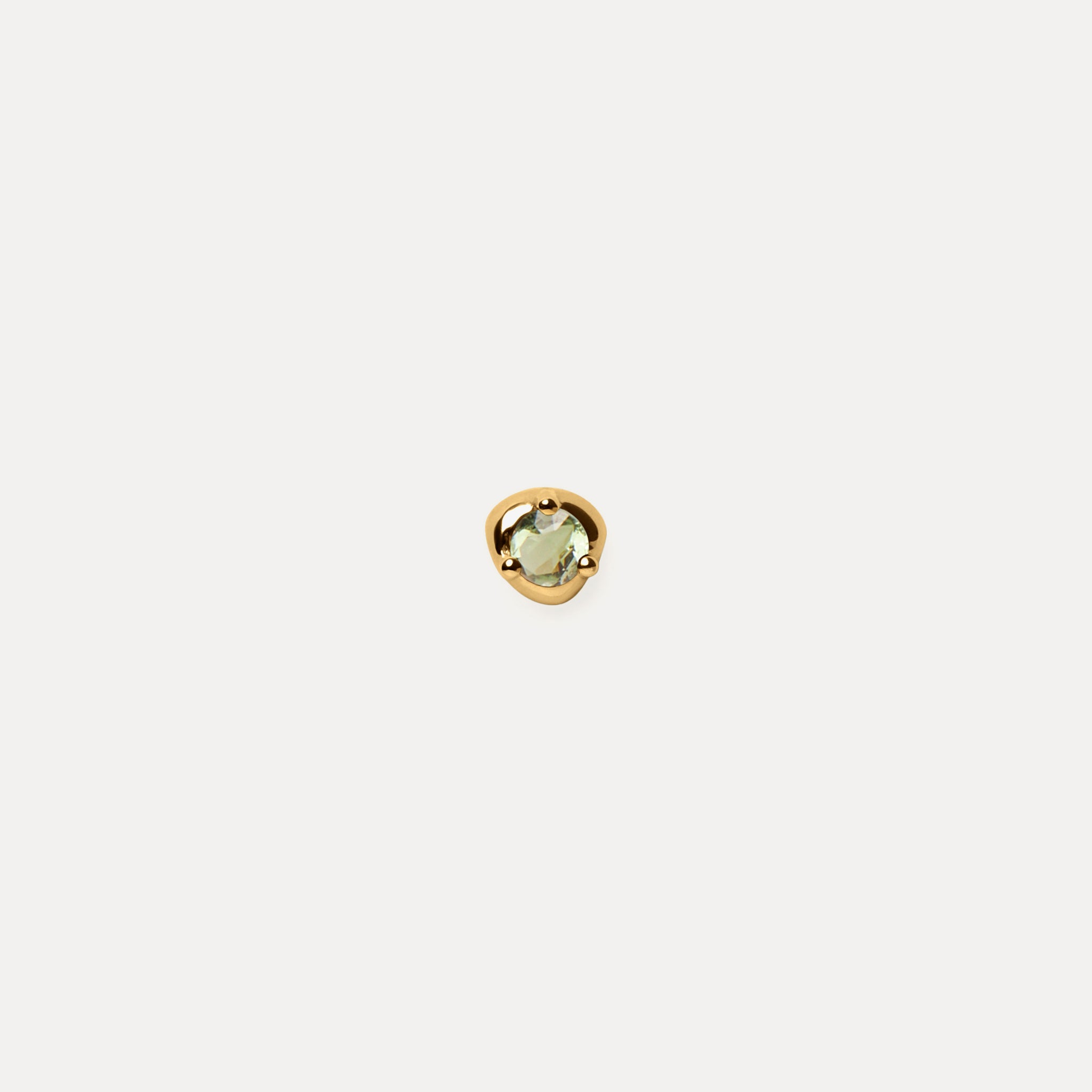 Stilnest Stone Fluid Ohrstecker Turmalin Gold Vermeil Single
