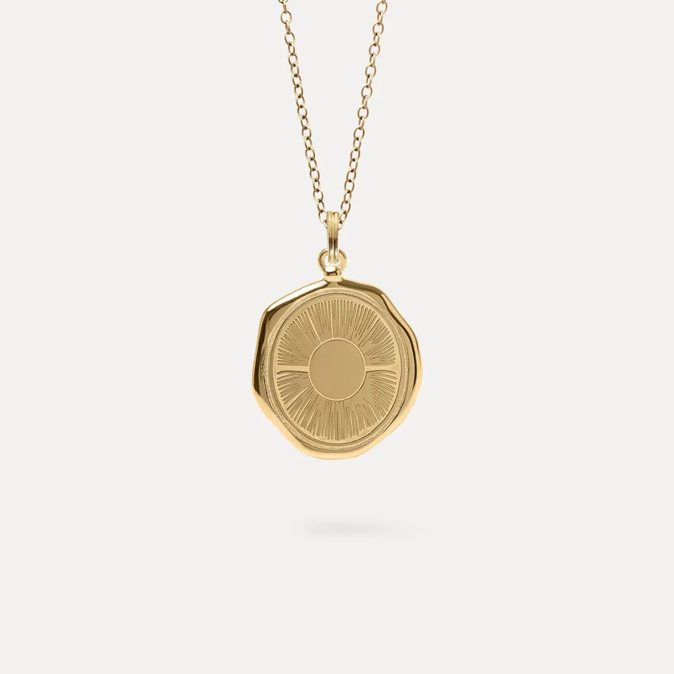 Stilnest Sun Large Seal Kette 585 Gold 45cm Gravierbar