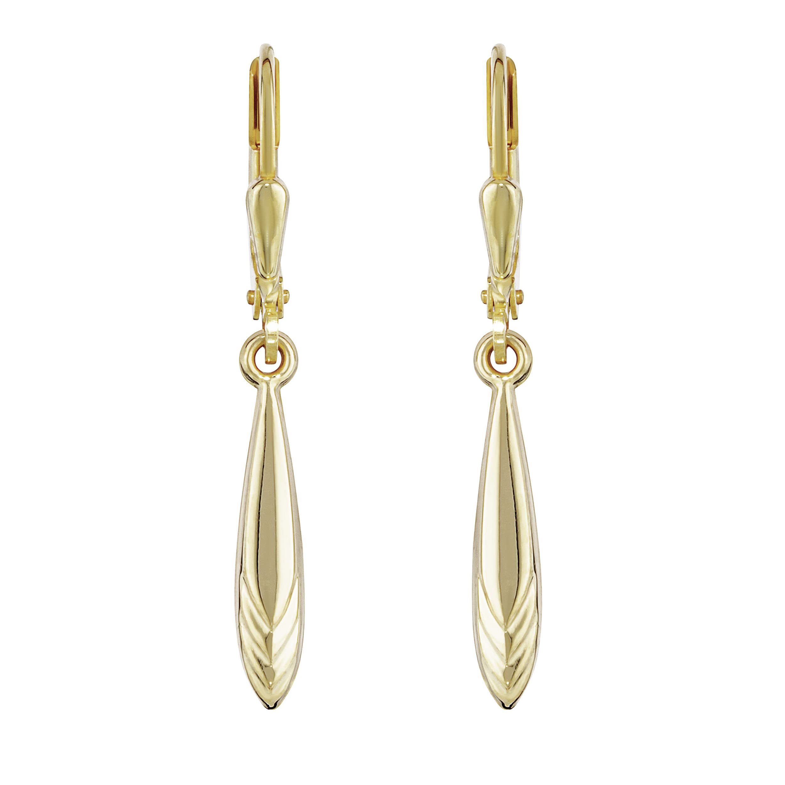 NKlaus Ohrhänger Tropfen 333 Gelbgold 17x3mm Brisur