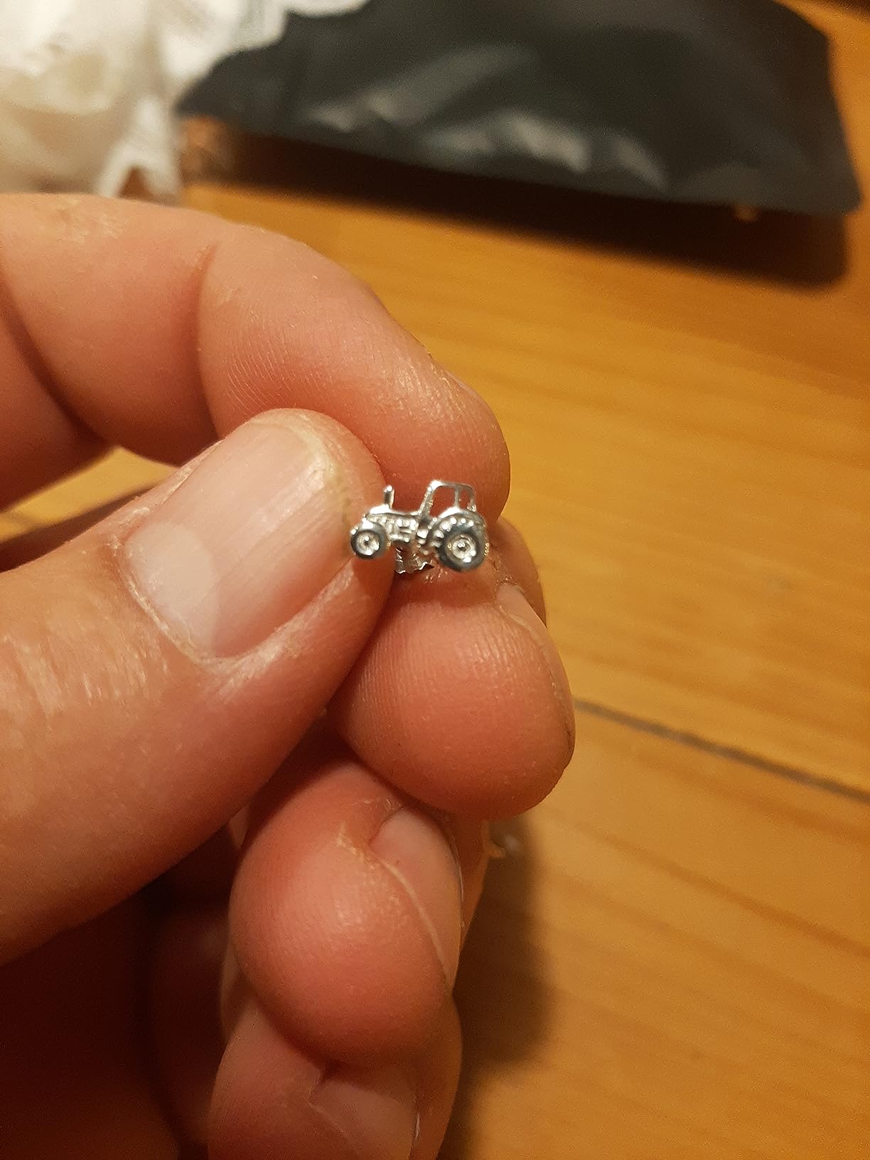 NKlaus Traktor Ohrstecker Gelbgold Silber 8x5mm