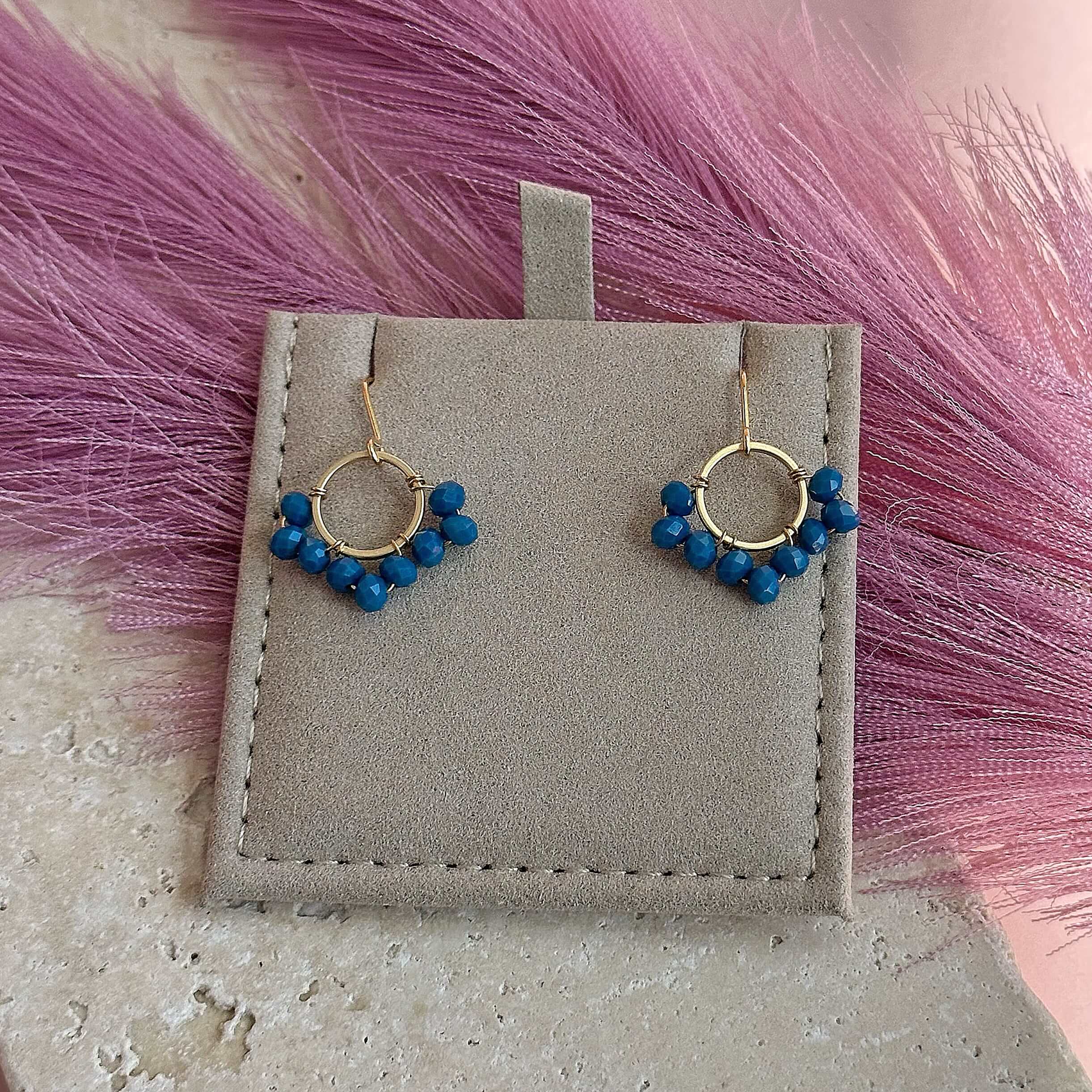 Joy by Corrine Smith Half Beaded Indigo Ohrringe Gold