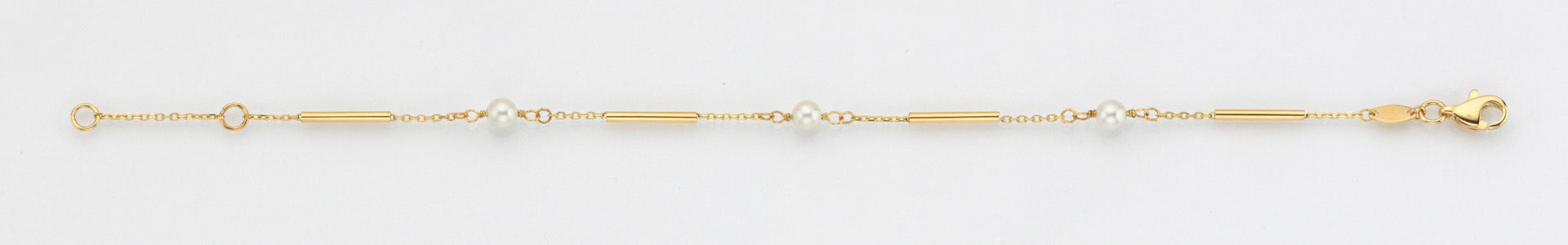 Eugen Rühle Armbänder Armband 585 Gelbgold Perlen 4 mm Stäbchen