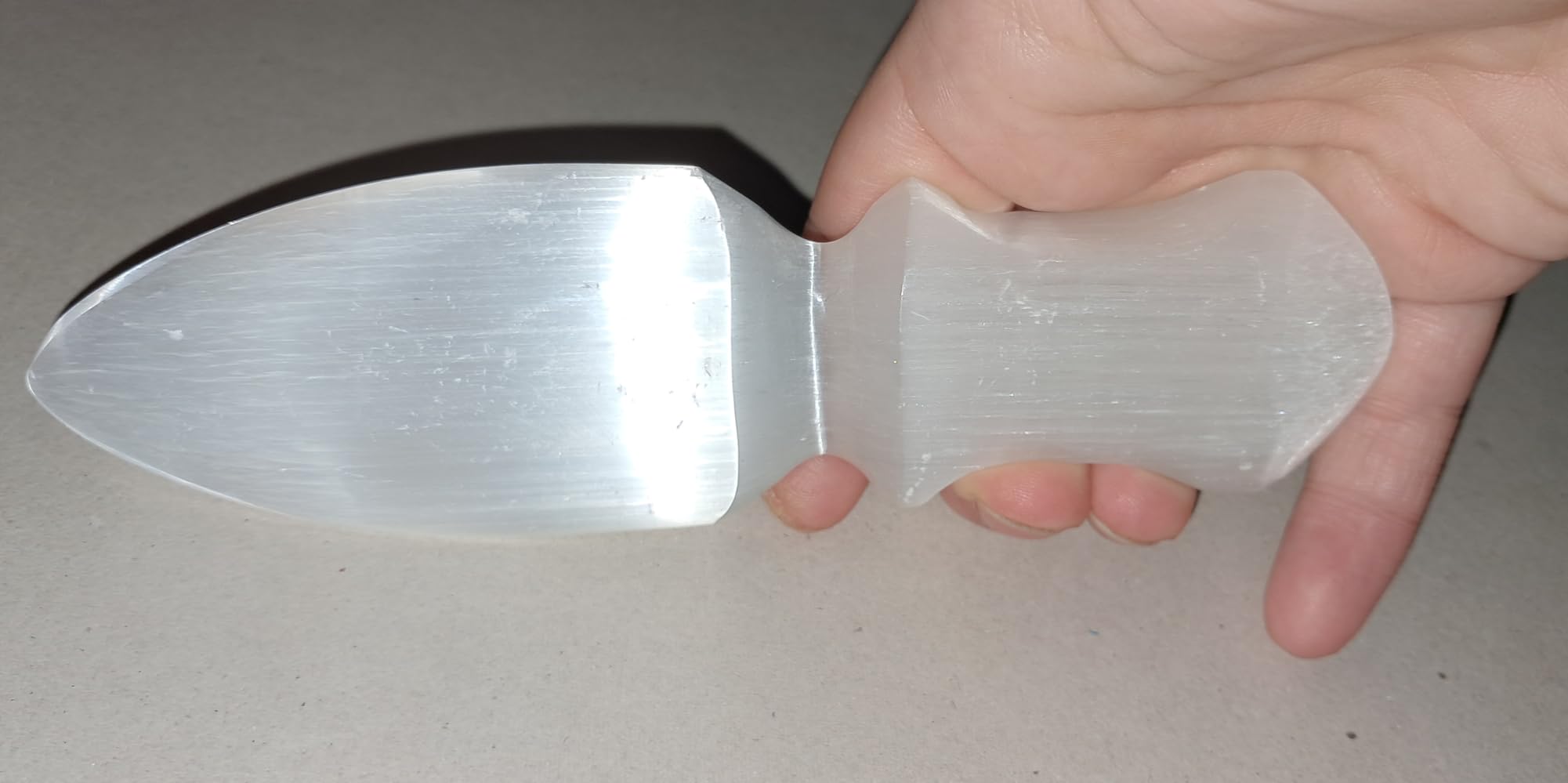NKlaus Healing Crystals Selenit Ritualmesser 15 cm Heilstein-Messer
