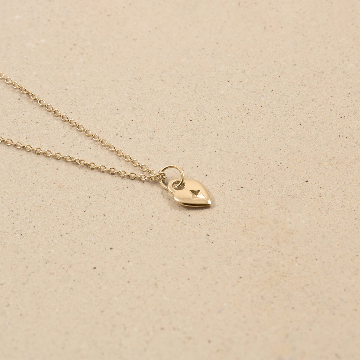 Stilnest Gold Heart Halskette 585 Gold 45 cm Massivgold