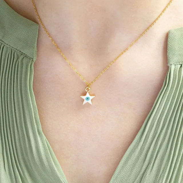 Joy by Corrine Smith Evil Eye Halskette Stern Gold