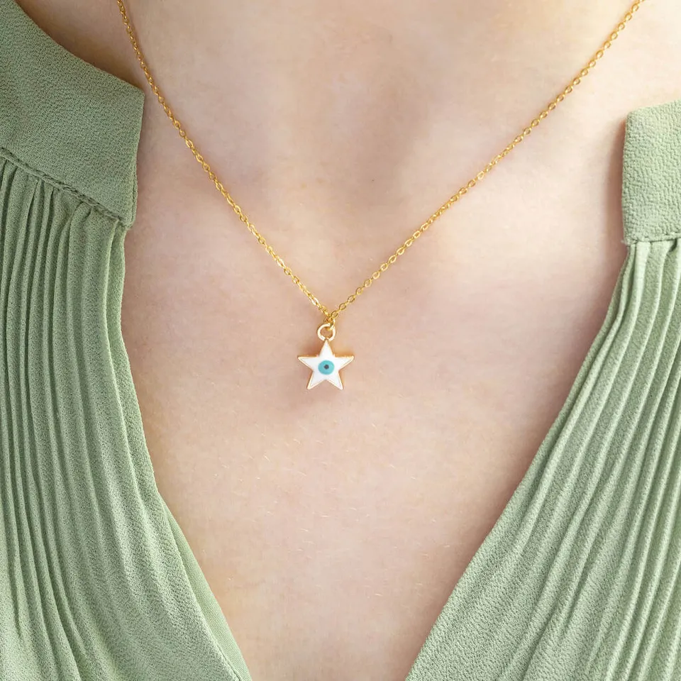 Joy by Corrine Smith Evil Eye Stern Halskette Gold Emaille