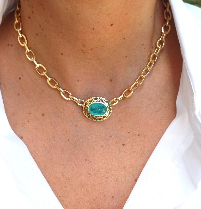 Alevá Bijoux Collane Agnese Halskette Gold Quarz 42 cm