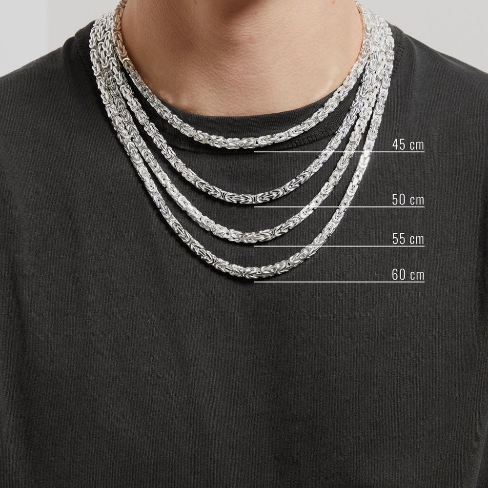 JEWLIX Königskette 925 Silber rhodiniert 5mm Vierkant